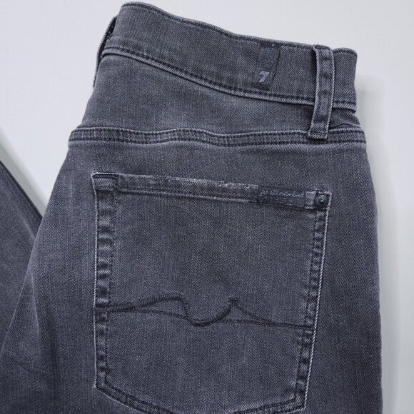 7 For All Mankind The Straight Leg Distressed Stretch Grunge Punk Emo Jean 32x30 - Picture 4 of 13